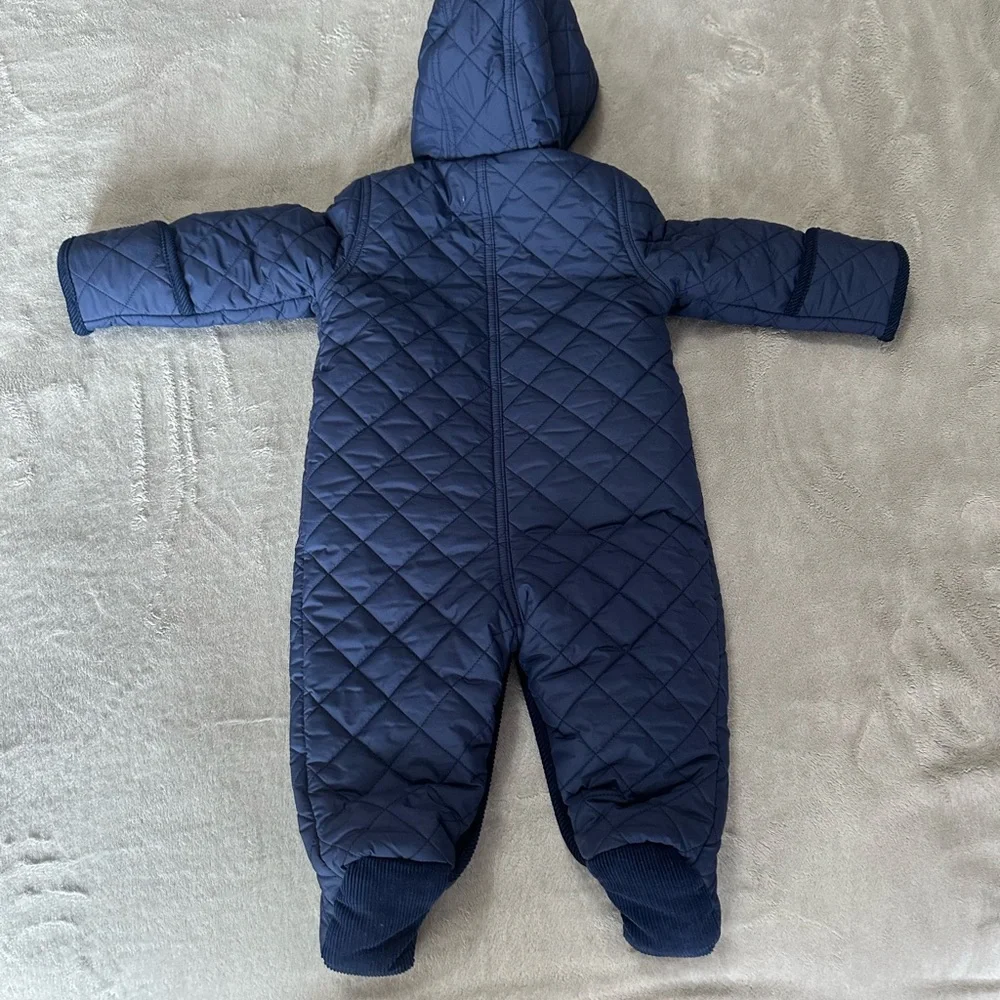 Ralph Lauren water repellent Navy Quilted Baby Snowsuit